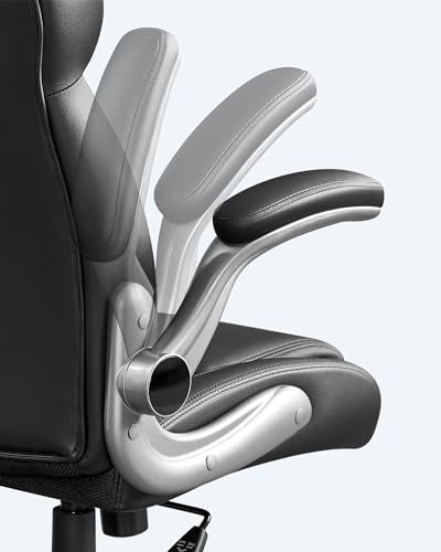 - SONGMICS Office Chair | Ergonomic Gaming Chair With Adjustable Headrest | Tilt Function | Foldable Armrests | Adjustable Height | Ink Black OBG65BKUK -