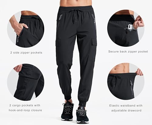 - Libin Men's Lightweight Joggers | Quick Dry Cargo Hiking Trousers -