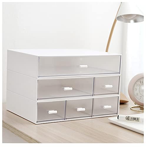 - VADUDA Stackable Desktop Storage - 6 Drawers - Storage Unit - White -