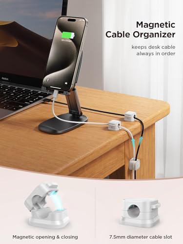 - JOYROOM 6 Pack Cable Tidy Clips | Adjustable Cord Organiser | Magnetic Cable Management -