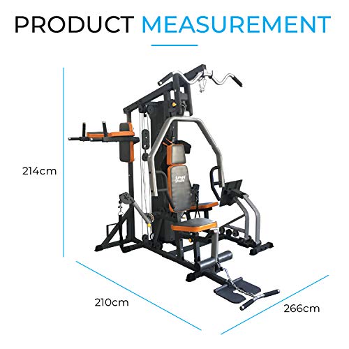 - FIT4HOME Multi Gym Fitness Equipment | Exercise Machine Strength Training Body Building Heavy Duty Home Gyms Workout Stations 80KG Weight Plates Leg Press Lat Pulldown | TF3003C Free Dumbell Rack -