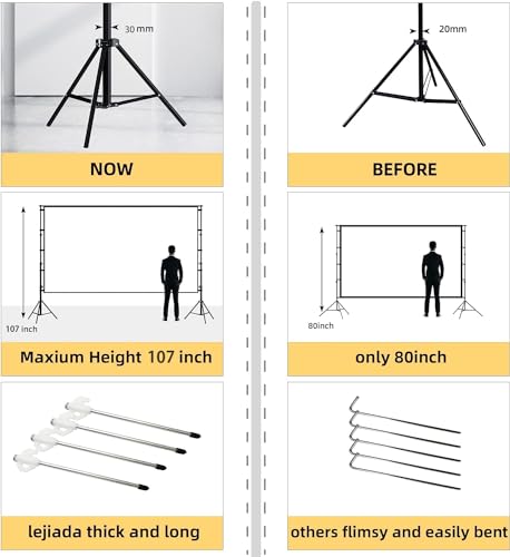 - Projector Screen with Stand | 120 inch 16:9 for Home Theater -