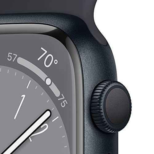 Apple Watch Series 8 (GPS, 41MM) - Midnight Aluminium Case with Midnight Sport Band (Renewed)