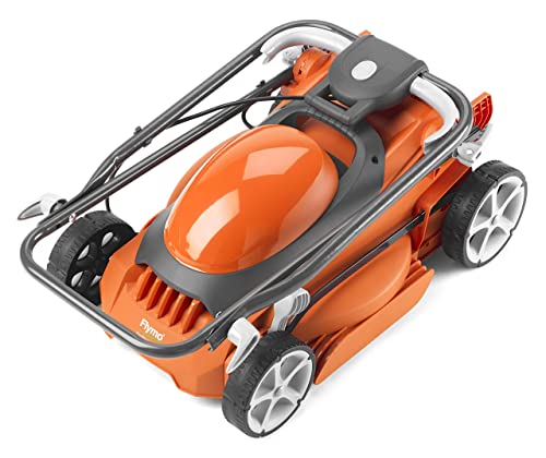 - Flymo EasiStore 340R Electric Rotary Lawn Mower | 34 cm Cutting Width | 35 Litre Grass Box | Close Edge Cutting | Rear Roller | Central Height Adjust -