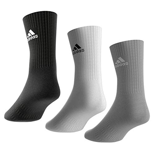 adidas Men's Cush Crw 3pp Socks, Multicolore (Black/Grey/White), L UK