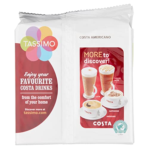 - Tassimo | Costa Americano Coffee Pods| x16 | (Pack of 5, Total 80 Drinks) -