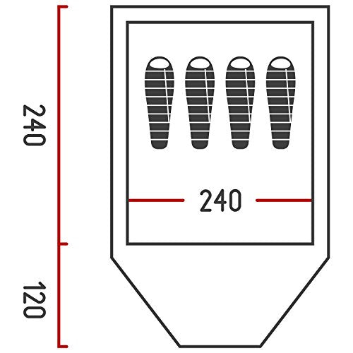 Andes 4 Person Man Berth Double Skin Camping/Festival Dome Tent