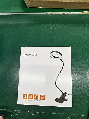 - Woputne Desk Lamp Clip Light, 10 Dimmable Brightness 3 Light Modes Reading Light
