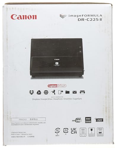 Canon DR-C225 II document scanner A4 small footprint home scanning with scan to excel and word software