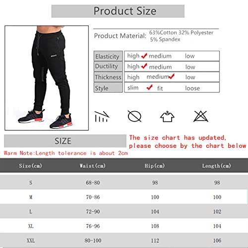 - Larrok Mens Jogger Trousers | Zip Running Pants | Casual Gym Fitness Bottoms -