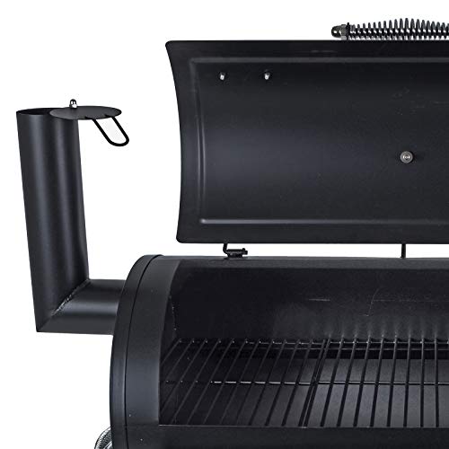 Azuma Bandit Barrel BBQ Charcoal Grill Wood Smoker Firebox Black Steel Portable Barbecue