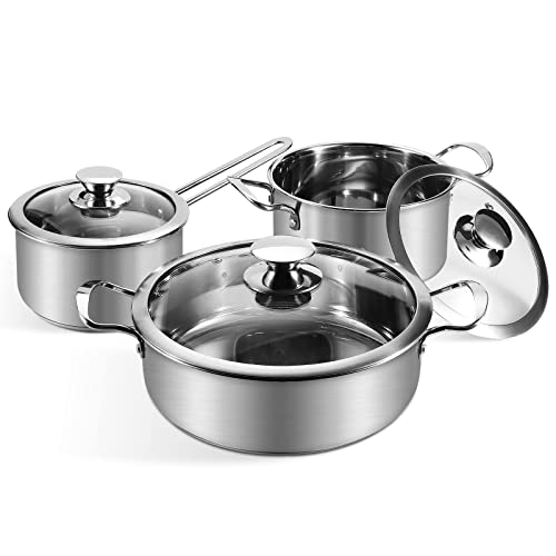 - Saucepan Set 6 Pieces | Stainless Steel Pot and Pan Set -