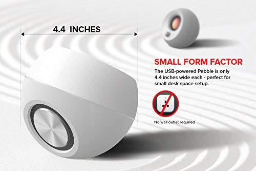 Creative Pebble Modern 2.0 USB powered Compact Speaker Sound System with Clear Sound for Computer, PC, Laptop, Mac - White