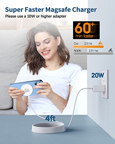 - Magnetic Wireless Charger | Fast | Apple Mag-Safe Charger for iPhone 15 Pro Max/15 Pro/15/15 Plus/14/13/12 Series AirPods 3/2/Pro/Pro 2 -