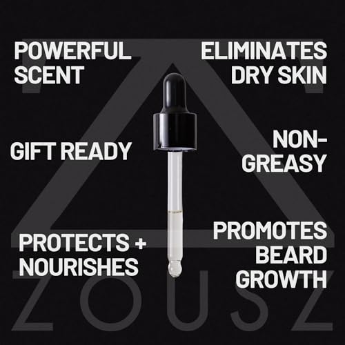 - ZOUSZ Black Oud Beard Oil for Men, Beard Moisturizer & Conditioner, Non-Greasy Men's Beard Care Essential