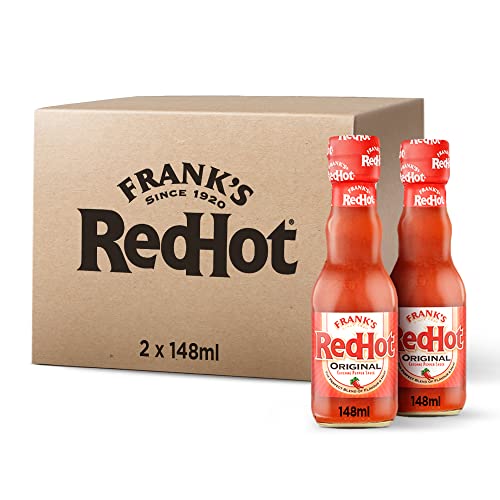 - Frank's RedHot Original Cayenne Pepper Sauce 148 ML | Pack of 2 | Hot Chilli Sauce | Bursting with Fiery Heat and Delicious Flavours | No Artificial Colours Flavourings or Preservatives -