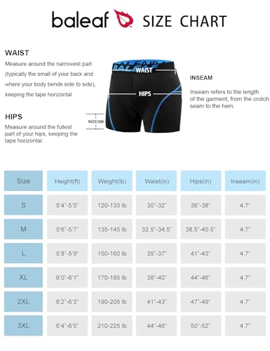 BALEAF Cycling Shorts Mens 4D Padded Mountain Bike Underwear MTB Liner Riding Breathable Bicycle Undershorts Blue L