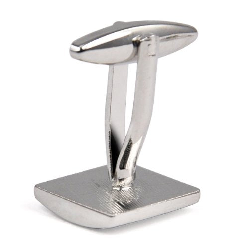 - KINGQ Mens Silver Square Checkerboard Cufflinks -