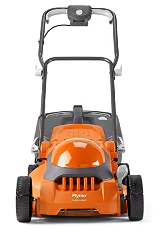 - Flymo EasiStore 340R Electric Rotary Lawn Mower | 34 cm Cutting Width | 35 Litre Grass Box | Close Edge Cutting | Rear Roller | Central Height Adjust -