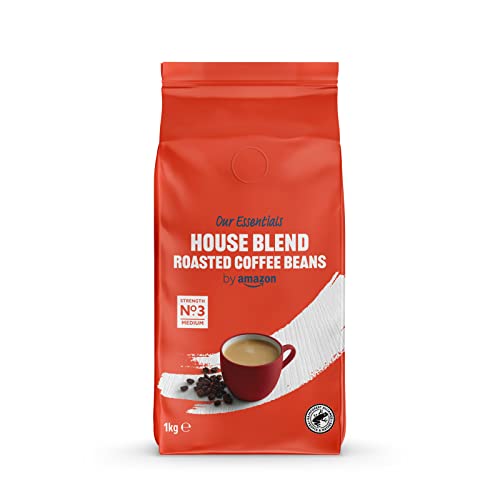 by Amazon House Blend Coffee Beans, Medium Roast, 2kg (2 Packs of 1kg), Rainforest Alliance Certified