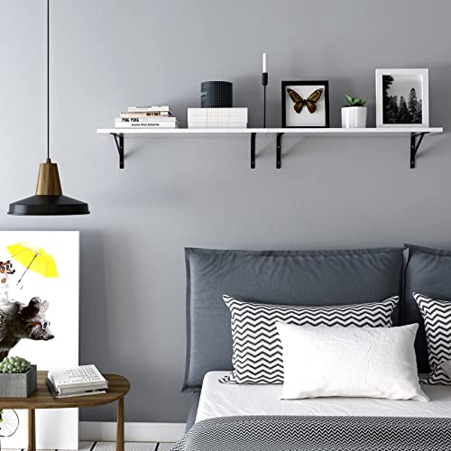 - SONGMICS Floating Shelves | Set of 2 Wall Shelves | 60 x 21 x 14 cm | Wooden Shelves with High Gloss Finish | White LWS02WB -