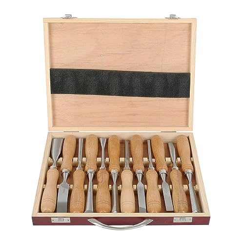 12-piece chisel set, wood chisel set, notch carving set, woodwork chisel set, professional chisel set for wood carving, carpentry, wood chisel set for beginners, professionals carvers