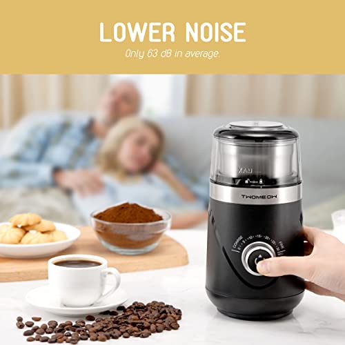 - TWOMEOW | Coffee Grinder | Adjustable Electric Spice Grinder |  Removable Grinding Cup | 80g -