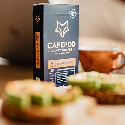 CafePod Coffee Pods Nespresso Compatible Brunch Blend 60 Aluminium Capsules