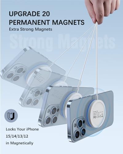 - Magnetic Wireless Charger | Fast | Apple Mag-Safe Charger for iPhone 15 Pro Max/15 Pro/15/15 Plus/14/13/12 Series AirPods 3/2/Pro/Pro 2 -