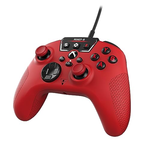 - Turtle Beach | React-R Red Wired Gaming Controller | Audio Controls, Mappable Buttons & Textured Grips  -
