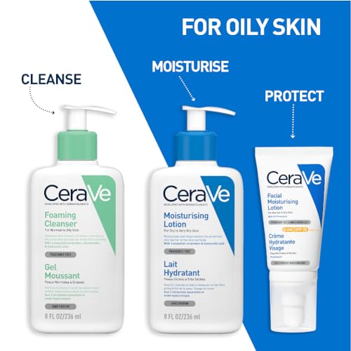 CeraVe Foaming Cleanser for Normal to Oily Skin 236ml with Niacinamide and 3 Essential Ceramides