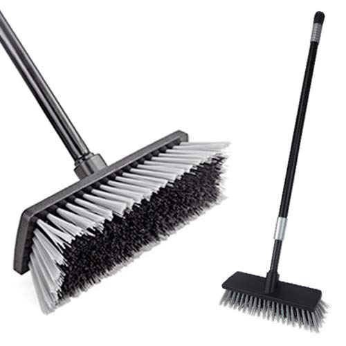- Floor Scrubbing Brush Stiff Bristles with 49.6 inches Telescopic Long Handle | Yard Brush Concrete Broom -
