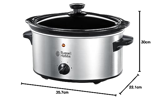 - Russell Hobbs 3.5L Stainless Steel Electric Slow Cooker | Cooks Up To 4 Portions -