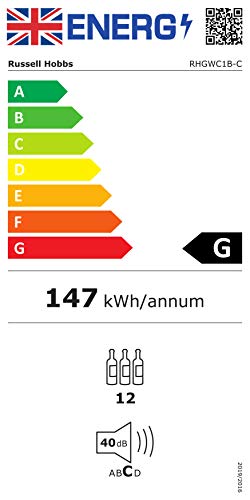 - Russell Hobbs Mini Fridge | 12 Bottle/46L | Freestanding Black Table Top Mini Beer & Wine Fridge -