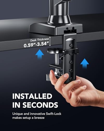 - HUANUO Single Monitor Arm Desk Mount For 13 to 32 inch Screens -