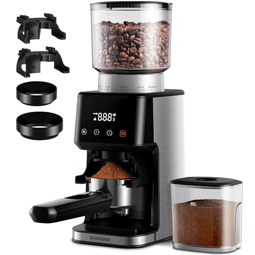 - SHARDOR Conical Burr Coffee Grinder | Electric for Espresso | Precision Electronic Timer -