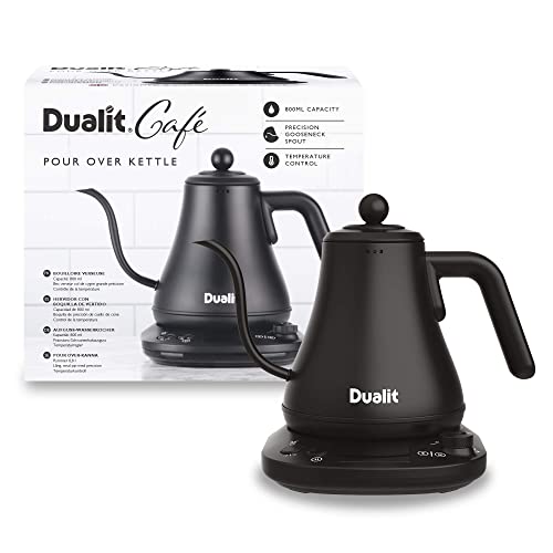 - Dualit Pour Over Fast Boil Electric Kettle | Matt Black | Gooseneck Precision Spout | Digital Display Screen | Highly Energy Efficient 800ml Capacity | 72960 -