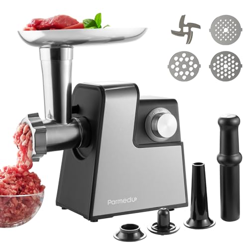 - Parmedu Electric Compact Meat Grinder for Home Use | Meat Mincer with 3 Plates -