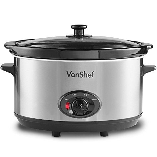 - VonShef Slow Cooker 6.5L with Easy Clean Removable Oven to Table Dish