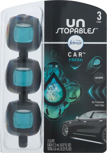 - Febreze Car Air Freshener Vent Clip Unstoppables Fresh Scent -