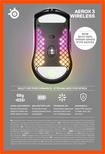 - SteelSeries Aerox 3 Wireless | Holey RGB Gaming Mouse | Ultra-lightweight Water Resistant Design -