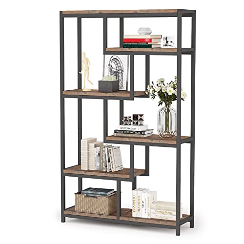 - Tribesigns Bookcase Bookshelf | Industrial | 5 Tier | Free Standing Shelving Display Storage Unit -