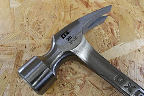 - OX OX-P082328 | Straight Claw Framing Hammer | Smooth Face | 28 Oz -