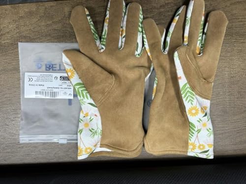 - HANDLANDY Men Leather Gardening Gloves | Utility Work Gloves for Garden & Building Work -