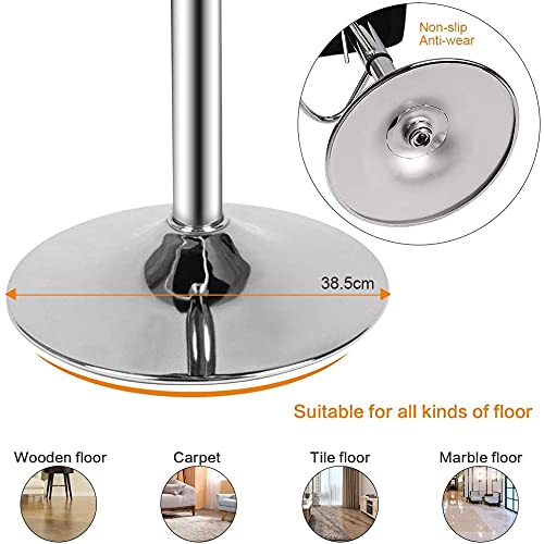 bigzzia Barstool, Bar Stools Set of 2 PU Leather Swivel Height Adjustable Bar Chairs With Backrest For Breakfast Bar, Counter, Kitchen and Home Barstools