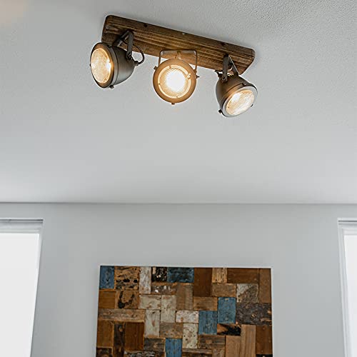 - Qazqa | Industrial Spotbar | Spotlight Ceiling bar Steel | Nickel Matt -