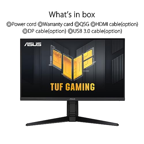 ASUS TUF Gaming VG27AQML1A Gaming Monitor – 27-inch, QHD(2560x1440), Overclock to 260Hz (native 240Hz), ELMB Sync, Freesync Premium™, 1ms (GTG), Variable Overdrive,100% sRGB, DisplayHDR™ 400