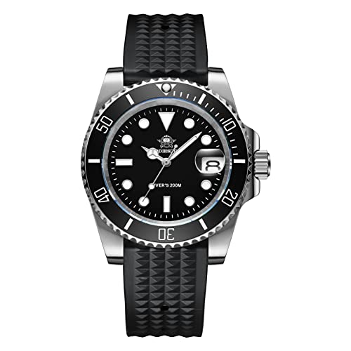 ADDIESDIVE Quartz Watches for Men Diver 200M Steel Watch with Waterproof Rubber Strap Waffle