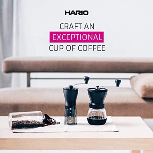 - Hario | Transparent Black Mini Mill Plus | Compact & Adjustable Hand Coffee Grinder -