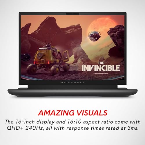 Alienware m16 AMD Gaming Laptop | 16" QHD+ (2560 x 1600) 240Hz | AMD Ryzen 9 7845HX | NVIDIA GeForce RTX 4070 | 16 DDR5 RAM | 1 | Dark Metallic Moon | Per Key AlienFX RGB keyboard - UK